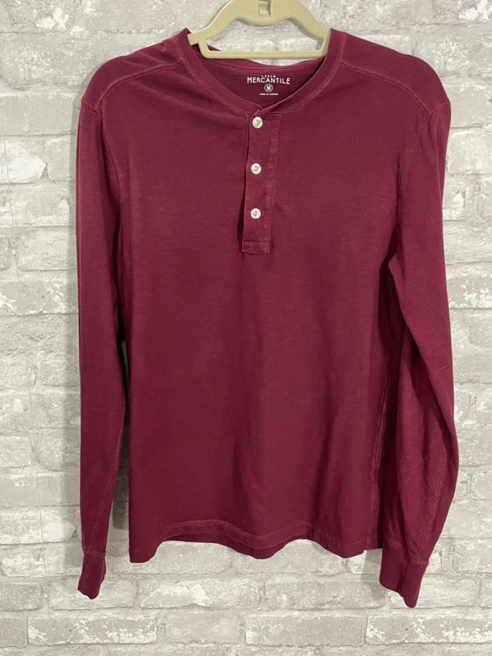 J. Crew Men's Long-Sleeve Henley - Wine